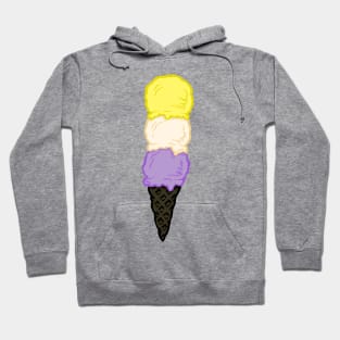 Nonbinary Pride Flag Ice Cream Sorbet Hoodie